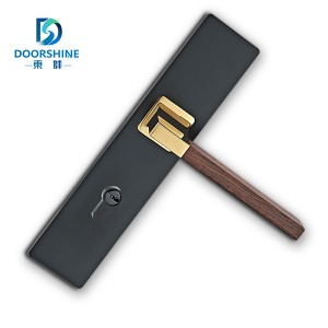 DS-Z300-615 Zinc alloy handle elegant black + redwood grain