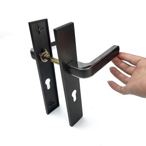 DS-OL004 Gray black brushed, bright chrome door handle