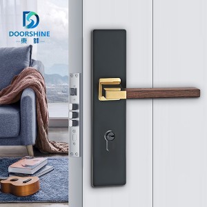 DS-Z300-615 Zinc alloy handle elegant black + redwood grain